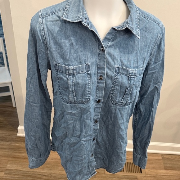 Express Blue Button Down Shirt - Picture 1 of 13
